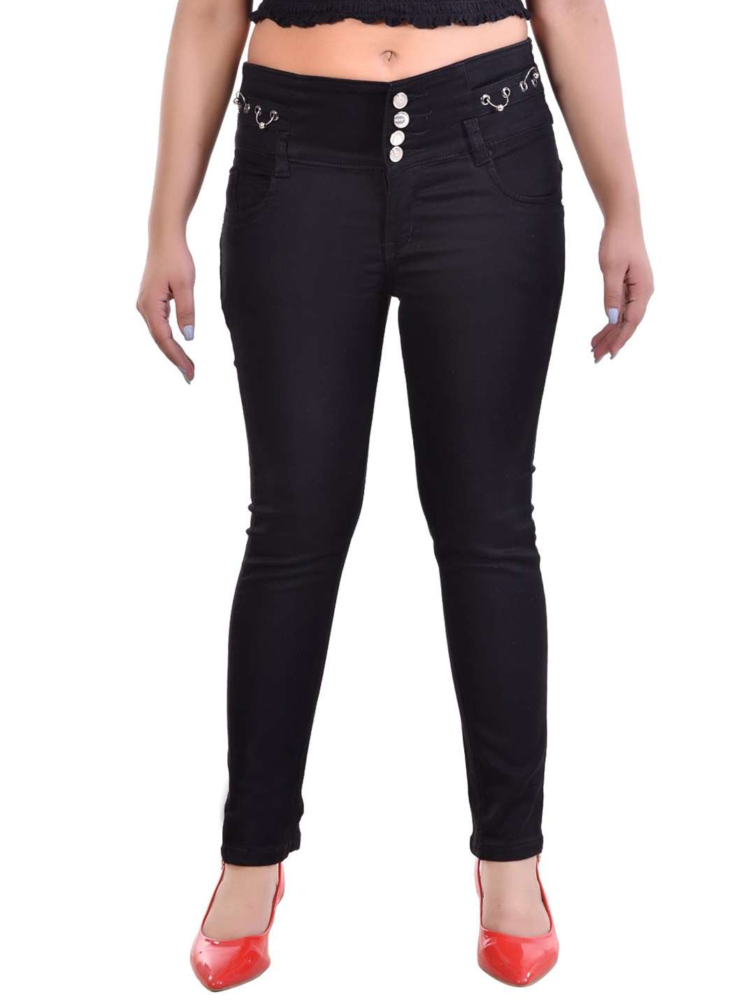 

BAESD Girls Skinny Fit Mid-Rise Clean Look Jeans, Black
