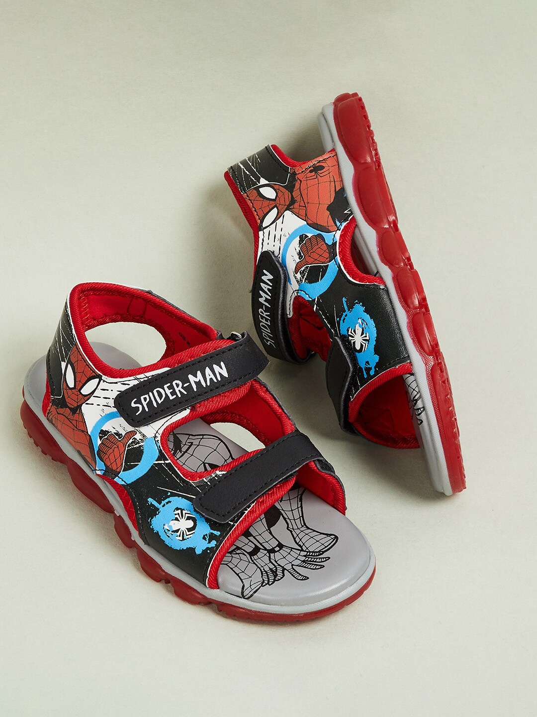 

Fame Forever by Lifestyle Boys Spider Man Printed Sports Sandals, Red