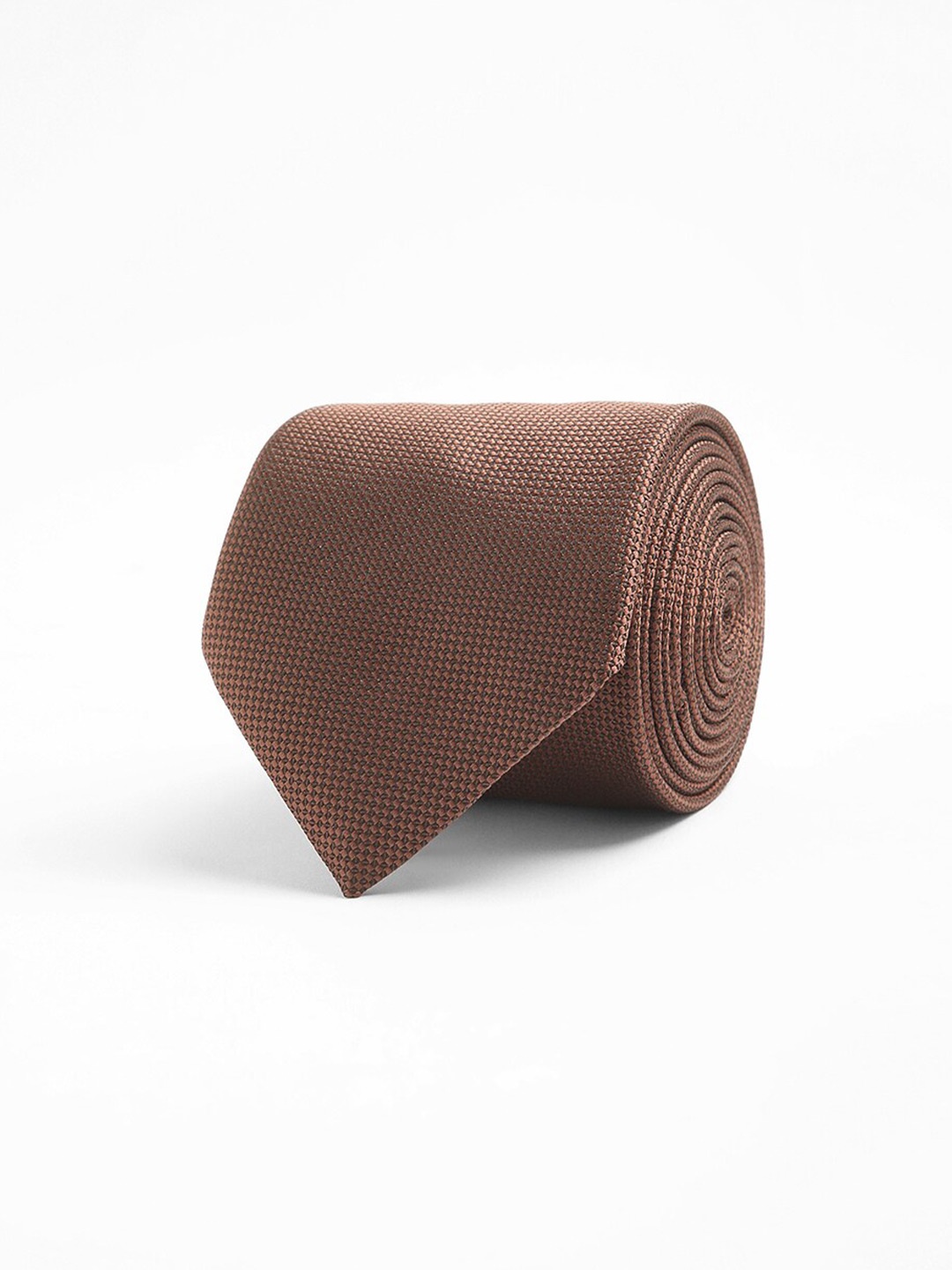 

THE BEAR HOUSE Men Woven Design Broad Tie, Brown