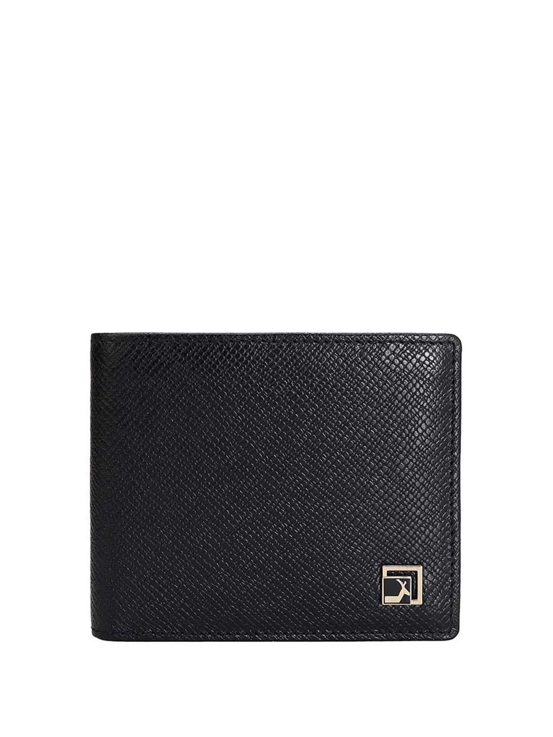 

Da Milano Men Textured Leather Two Fold Wallet, Black