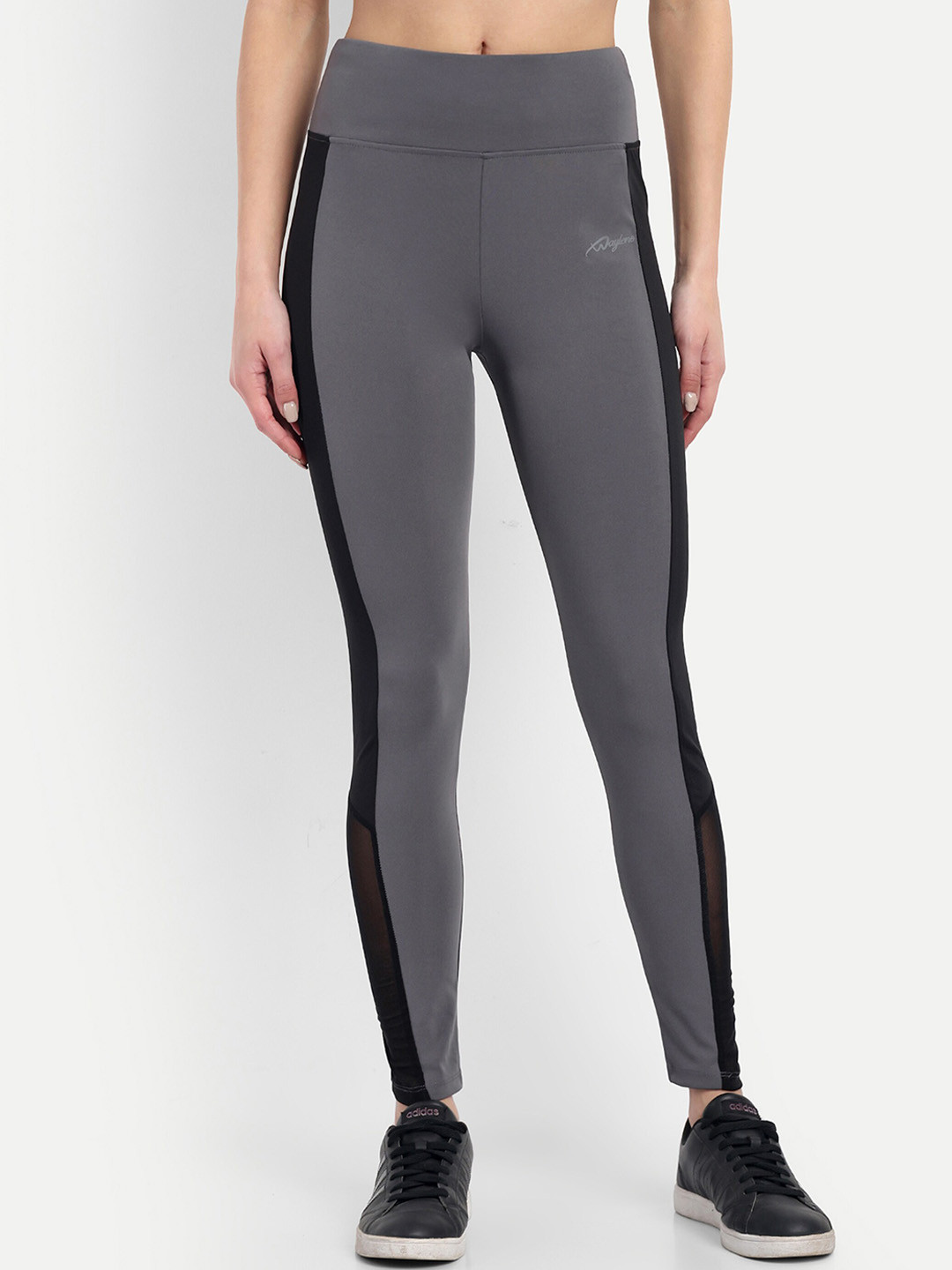 

WAYLENE Dry-Fit Colourblocked Ankle-Length Sports Tights, Grey