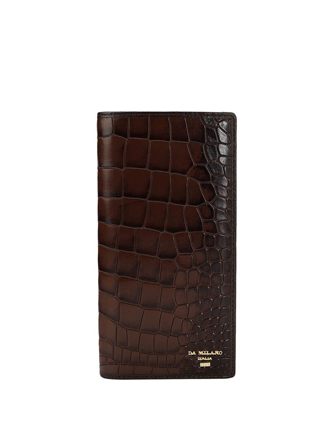 

Da Milano Women Textured Leather Two Fold Wallet, Brown