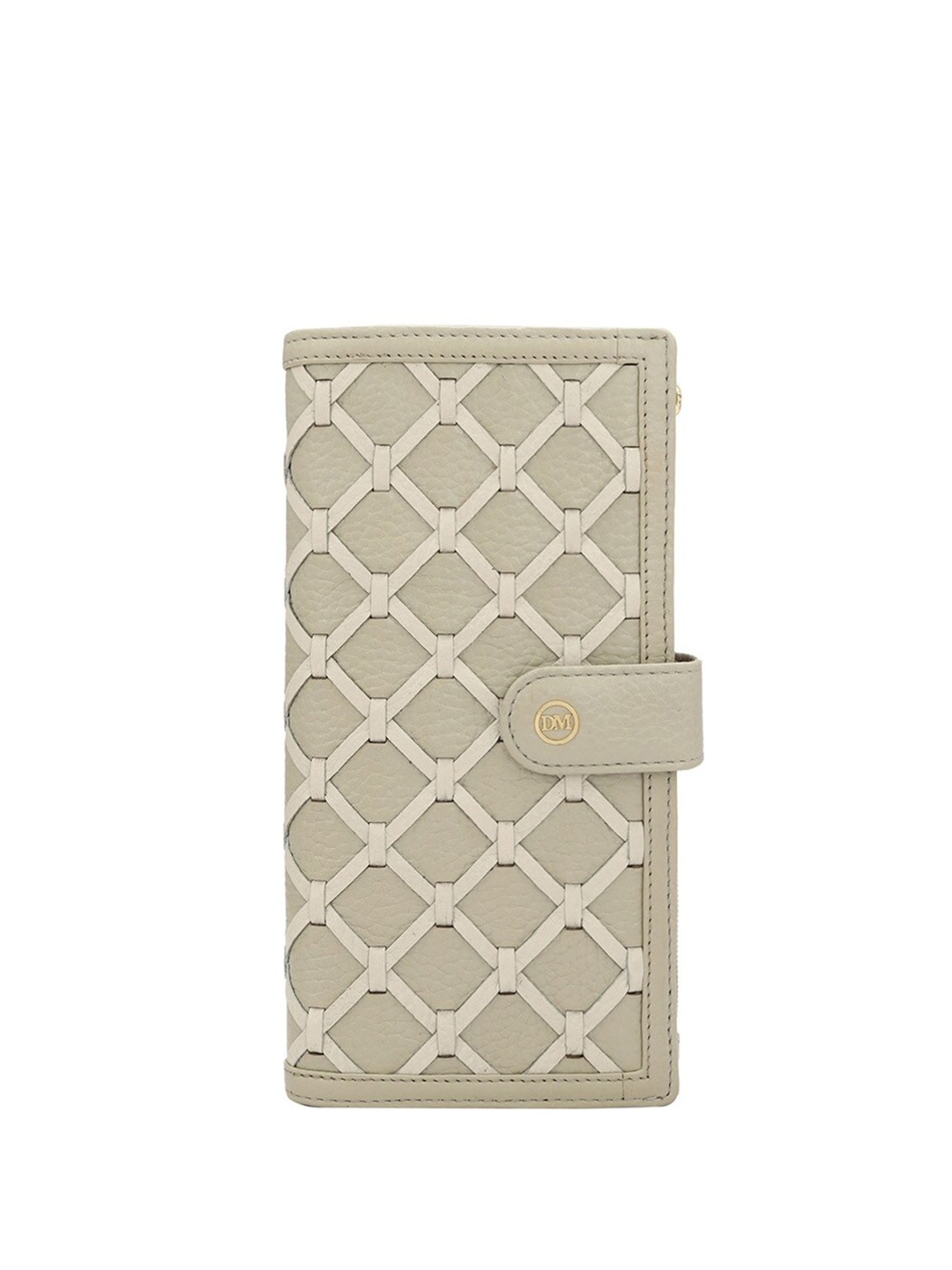 

Da Milano Women Geometric Leather Two Fold Wallet, Green