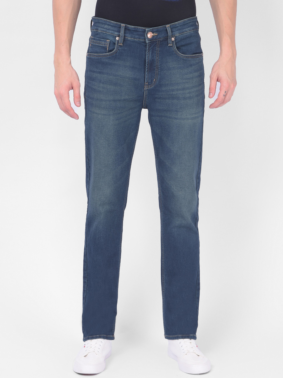 

Numero Uno Men Solid Slim Fit Sustainable Stretchable Jeans, Blue