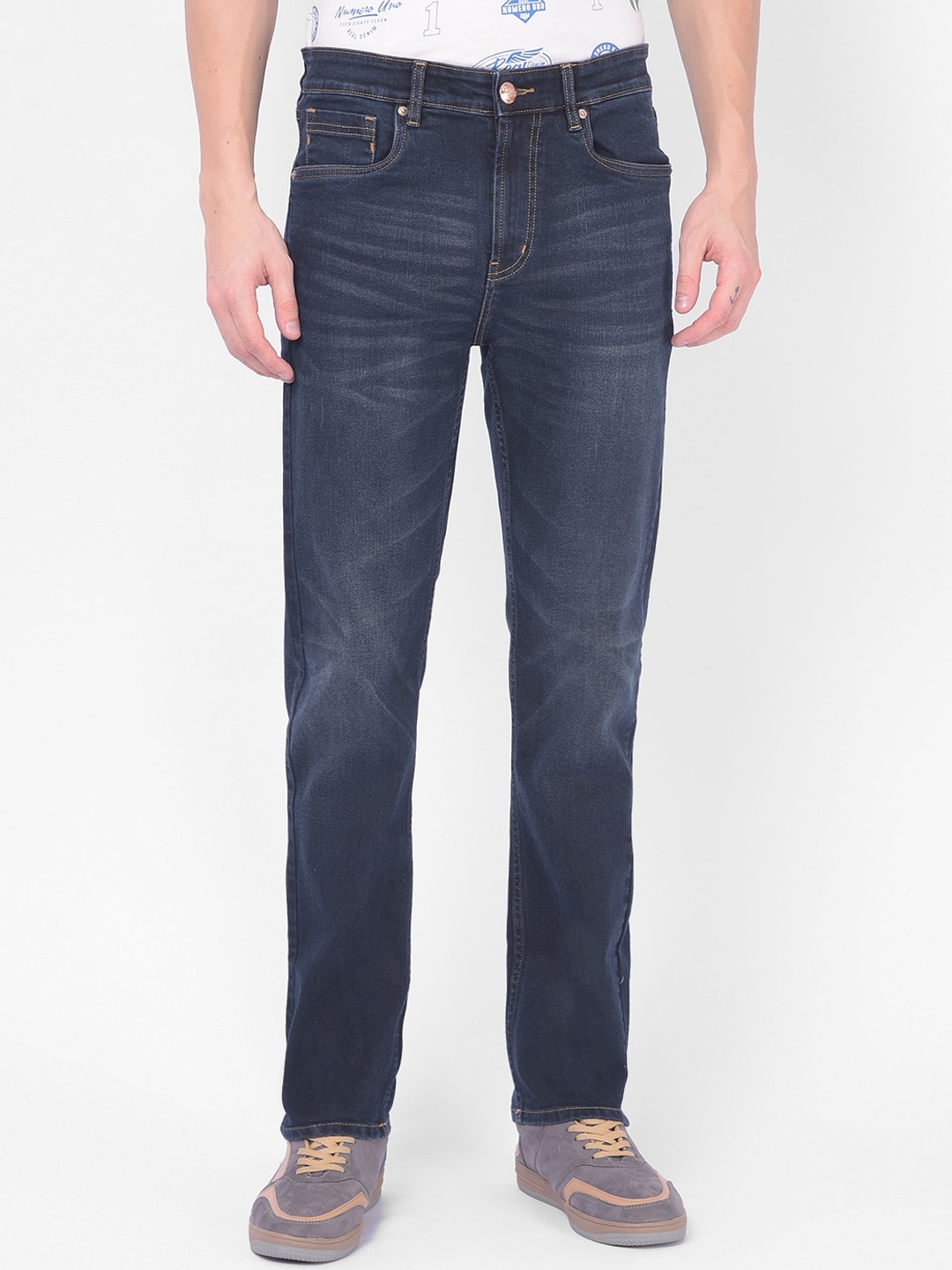 

Numero Uno Men Solid Slim Fit Sustainable Stretchable Jeans, Navy blue