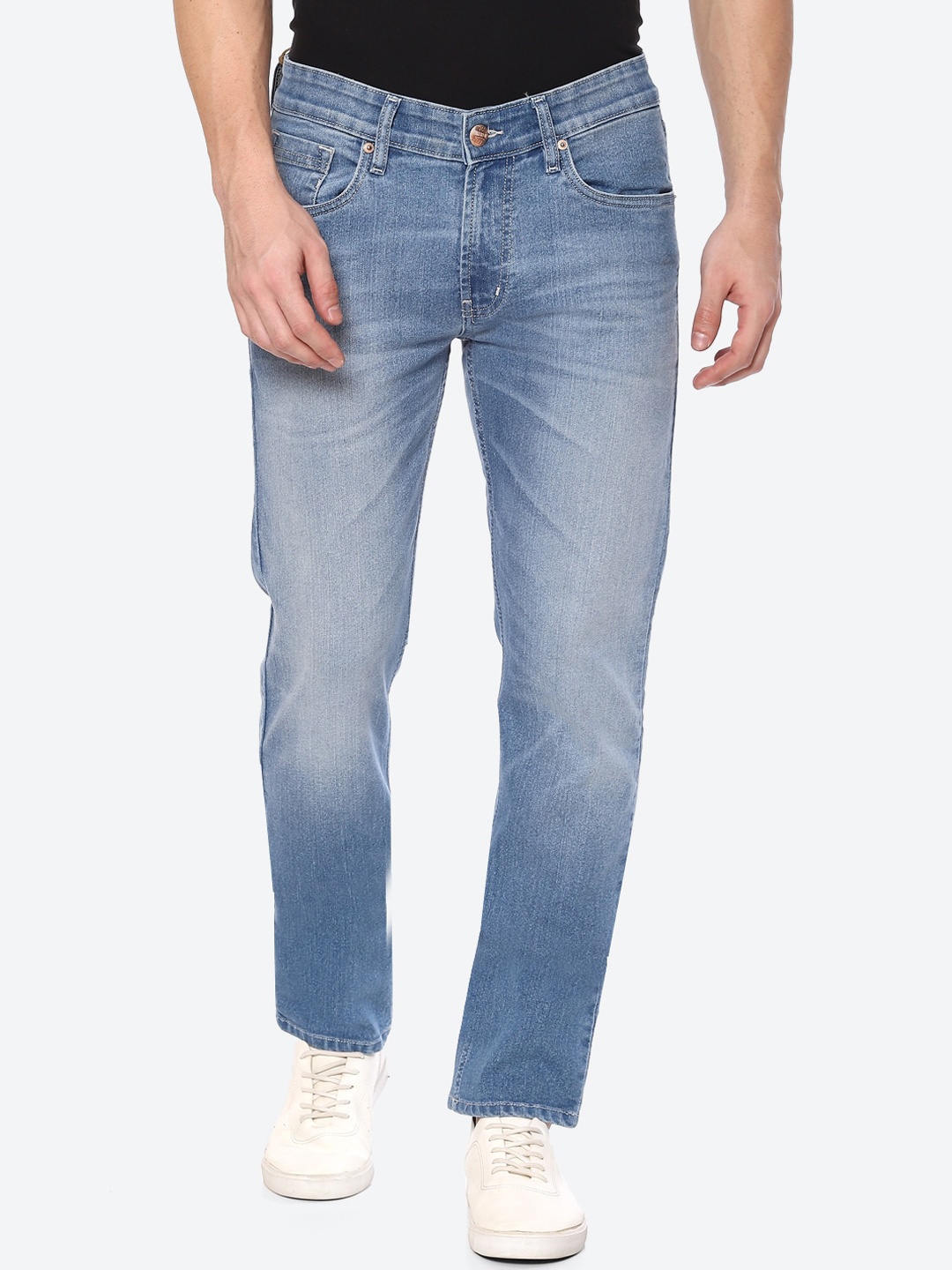 

Numero Uno Men Solid Tapered Fit Sustainable Stretchable Jeans, Blue