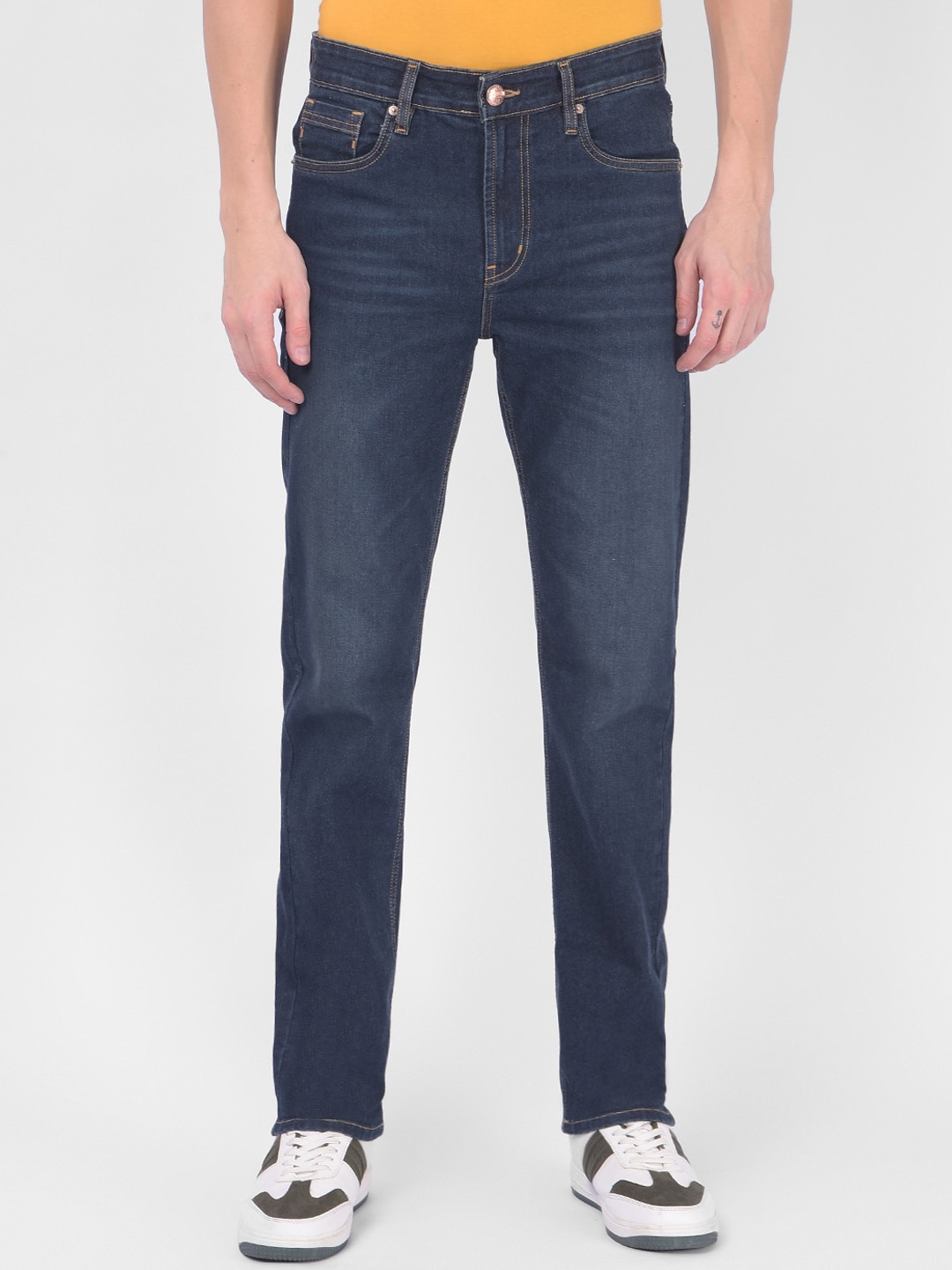 

Numero Uno Men Solid Slim Fit Sustainable Stretchable Jeans, Navy blue