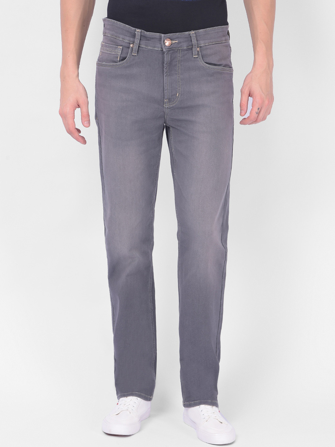 

Numero Uno Men Solid Slim Fit Sustainable Stretchable Jeans, Grey
