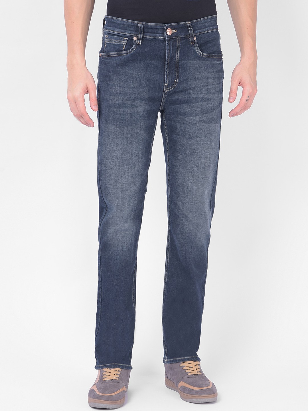 

Numero Uno Men Solid Slim Fit Sustainable Stretchable Jeans, Navy blue