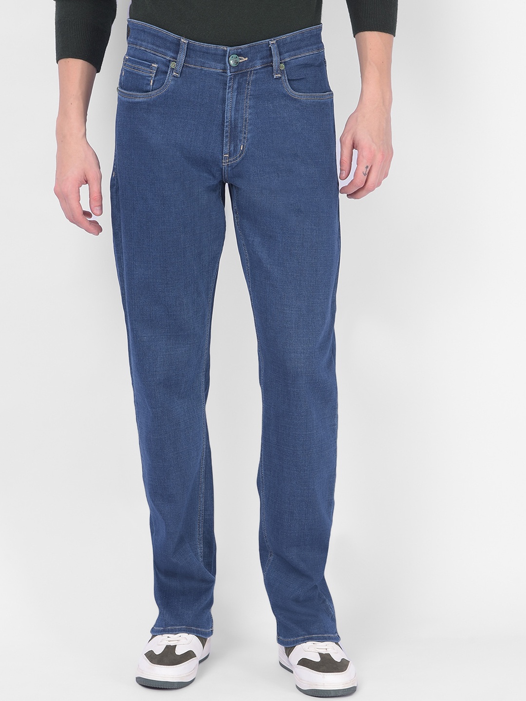 

Numero Uno Men Solid Regular Fit Sustainable Stretchable Jeans, Navy blue