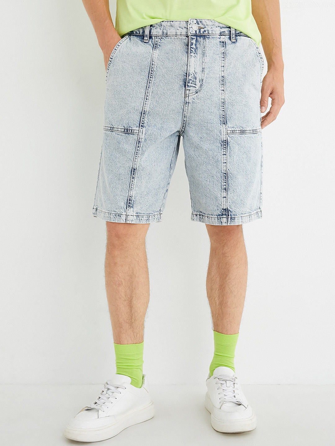 

Koton Men Pure Cotton Denim Shorts, Blue