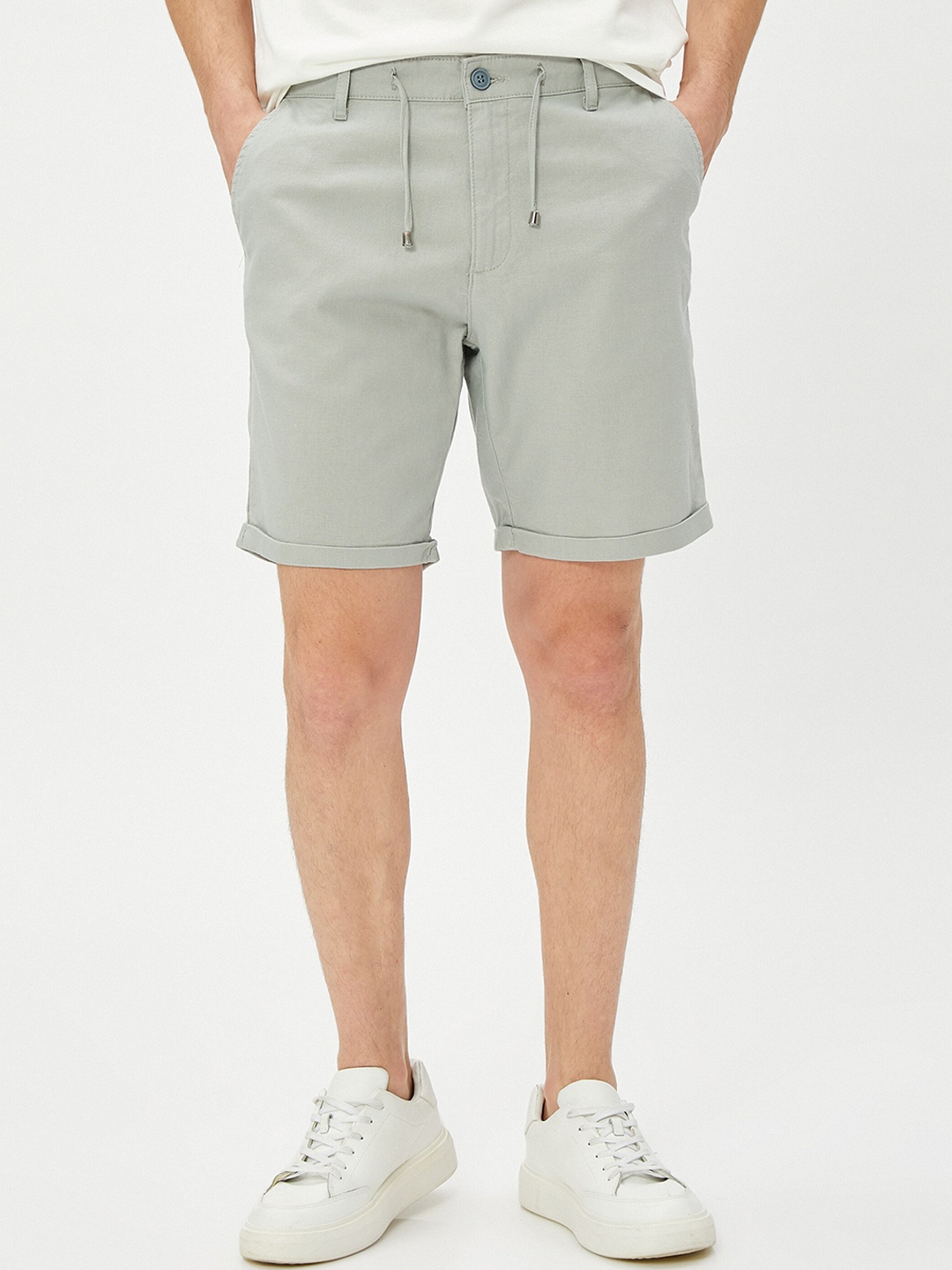 

Koton Men Mid-Rise Linen Cotton Shorts, Grey