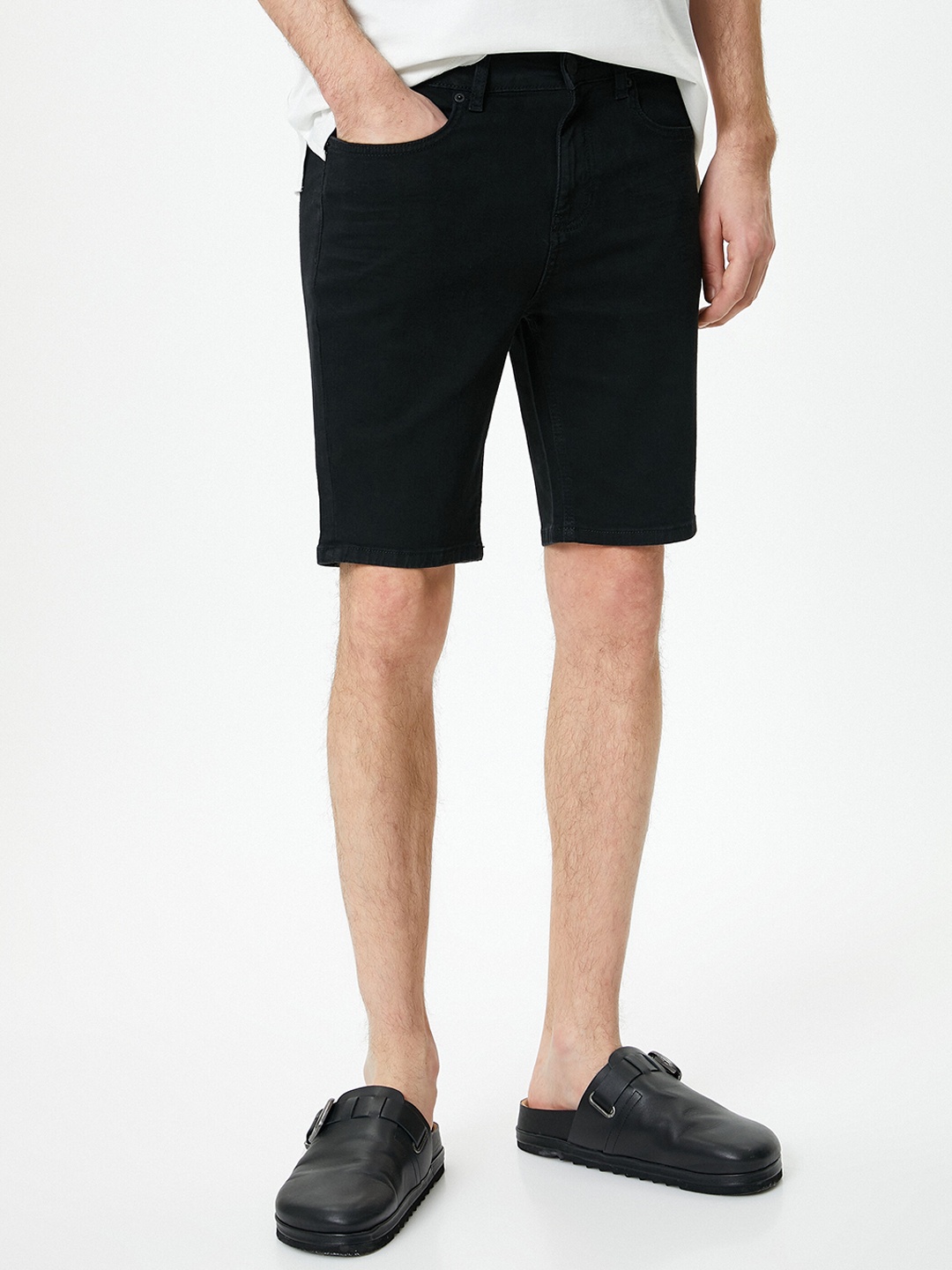 

Koton Men Slim Fit Denim Shorts, Black