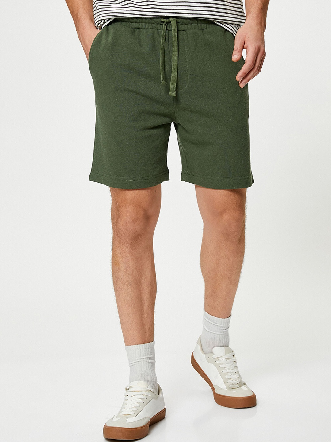 

Koton Men Mid-Rise Cotton Shorts, Khaki