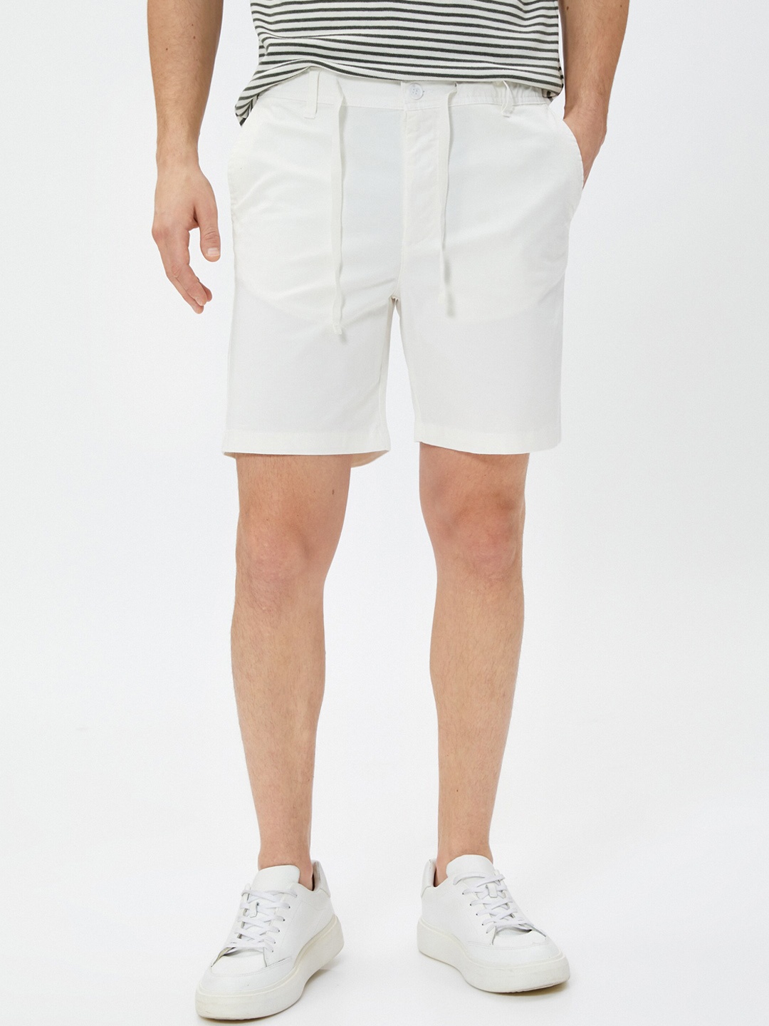 

Koton Men Mid-Rise Regular Shorts, White