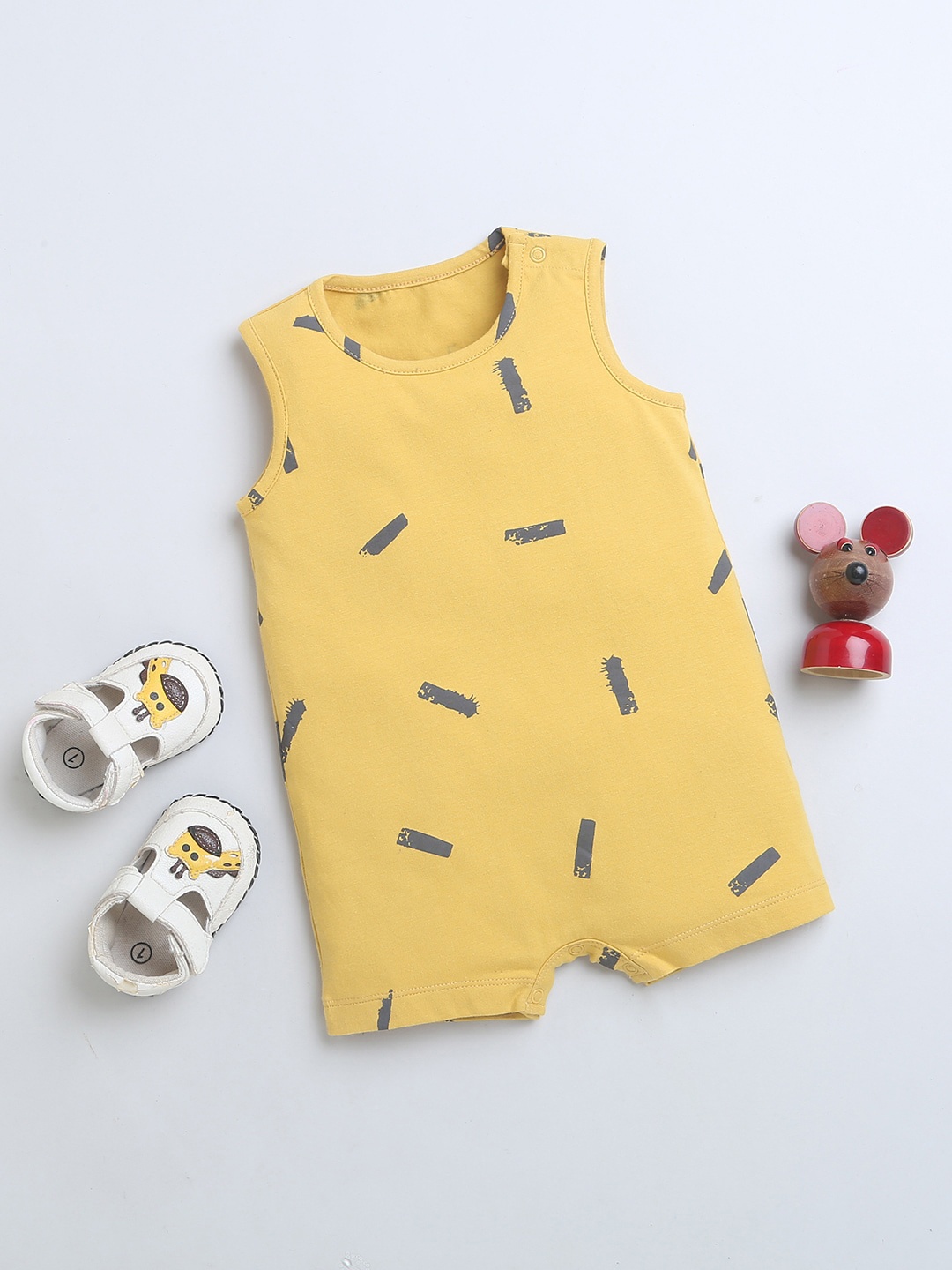 

Nino Bambino Infants Printed Organic Cotton Rompers, Yellow