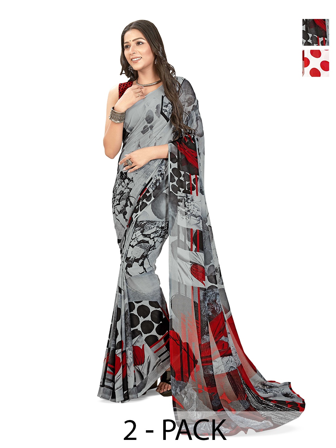 

ANAND SAREES Floral Printed Saree, Grey