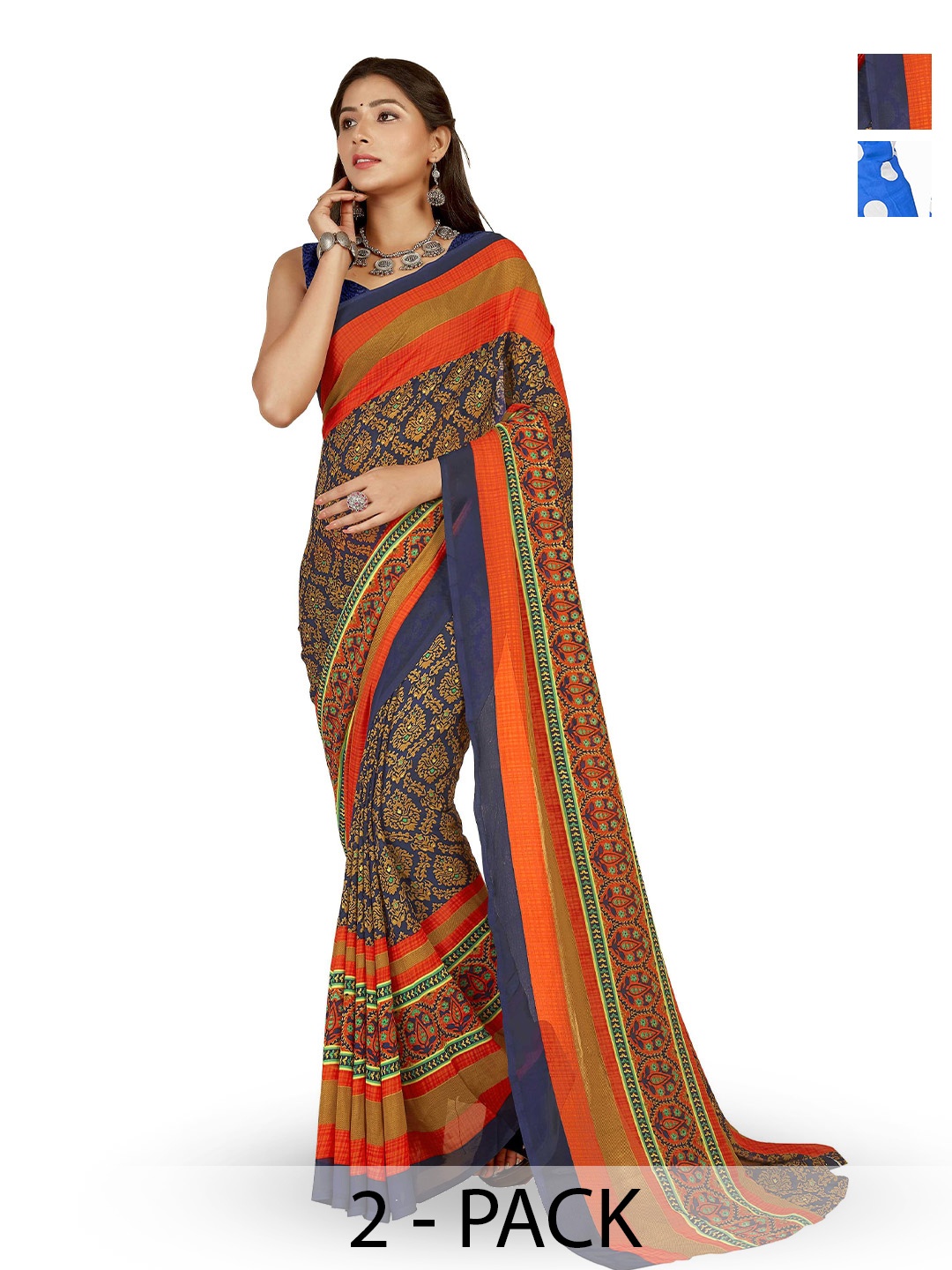 

ANAND SAREES Ethnic Motifs Printed Saree, White