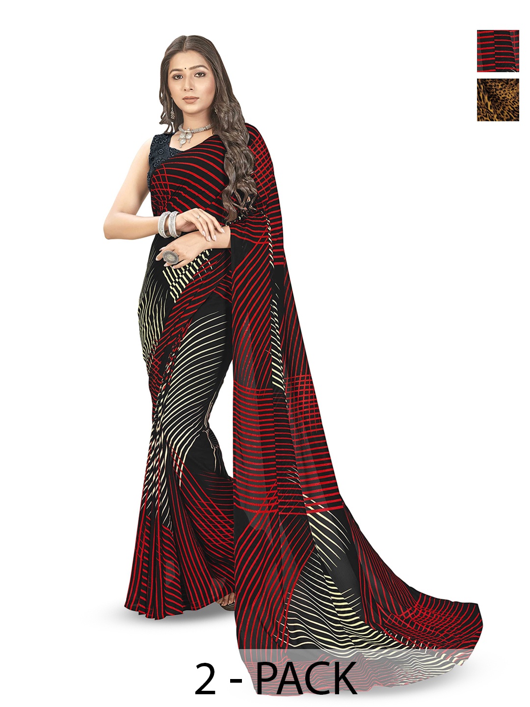 

ANAND SAREES Floral printed Saree, Brown