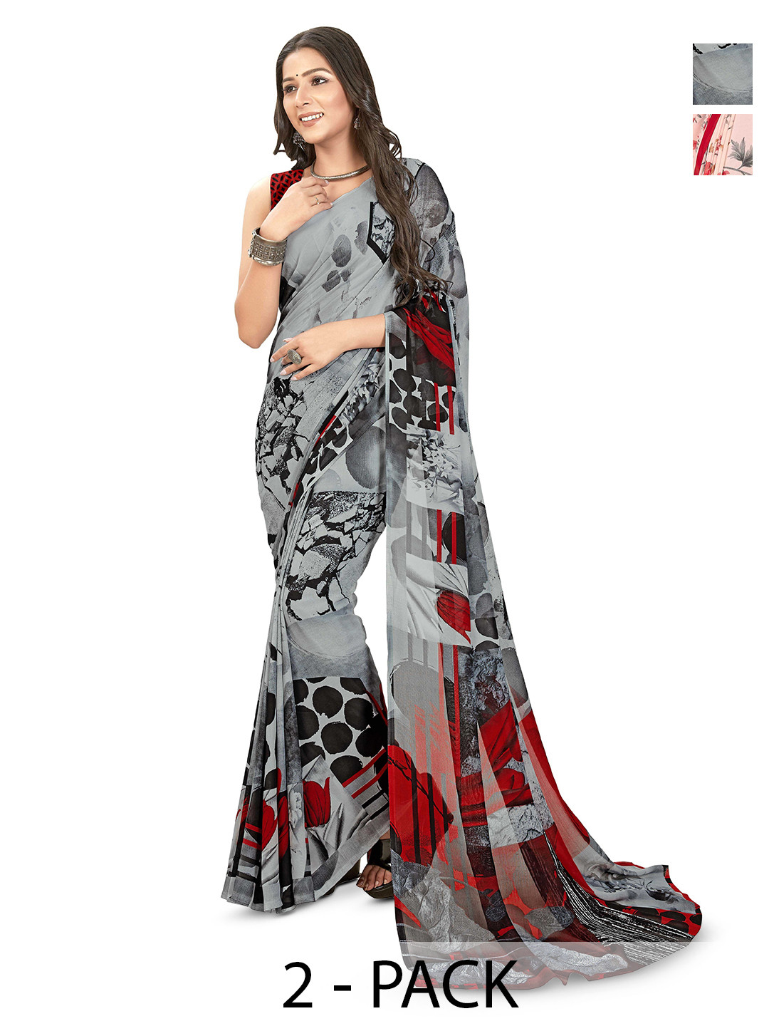 

ANAND SAREES Floral printed Saree, Grey