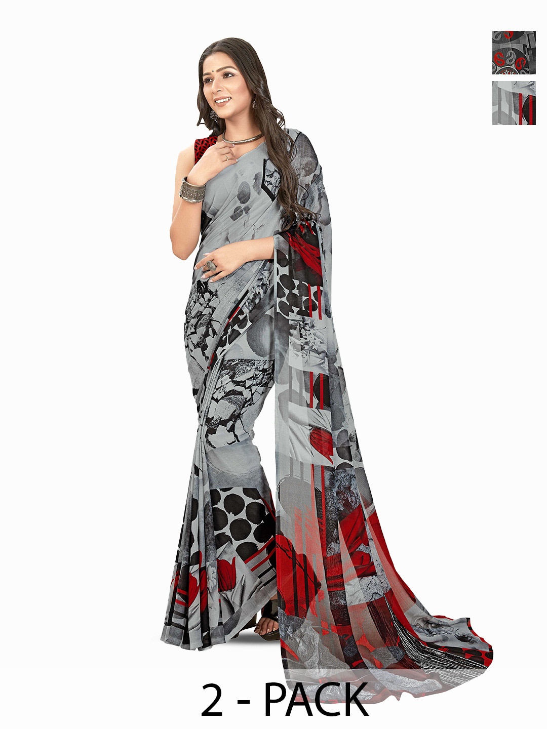 

ANAND SAREES Floral printed Saree, Black