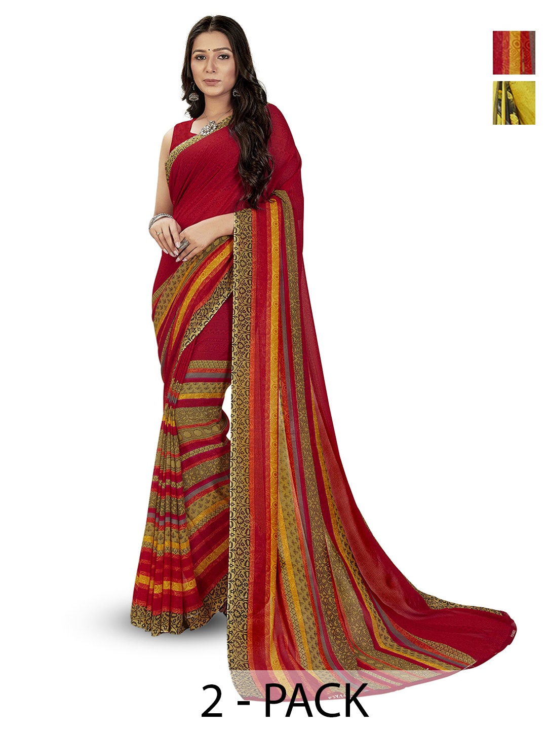 

ANAND SAREES Ethnic Motifs Floral Saree, Yellow