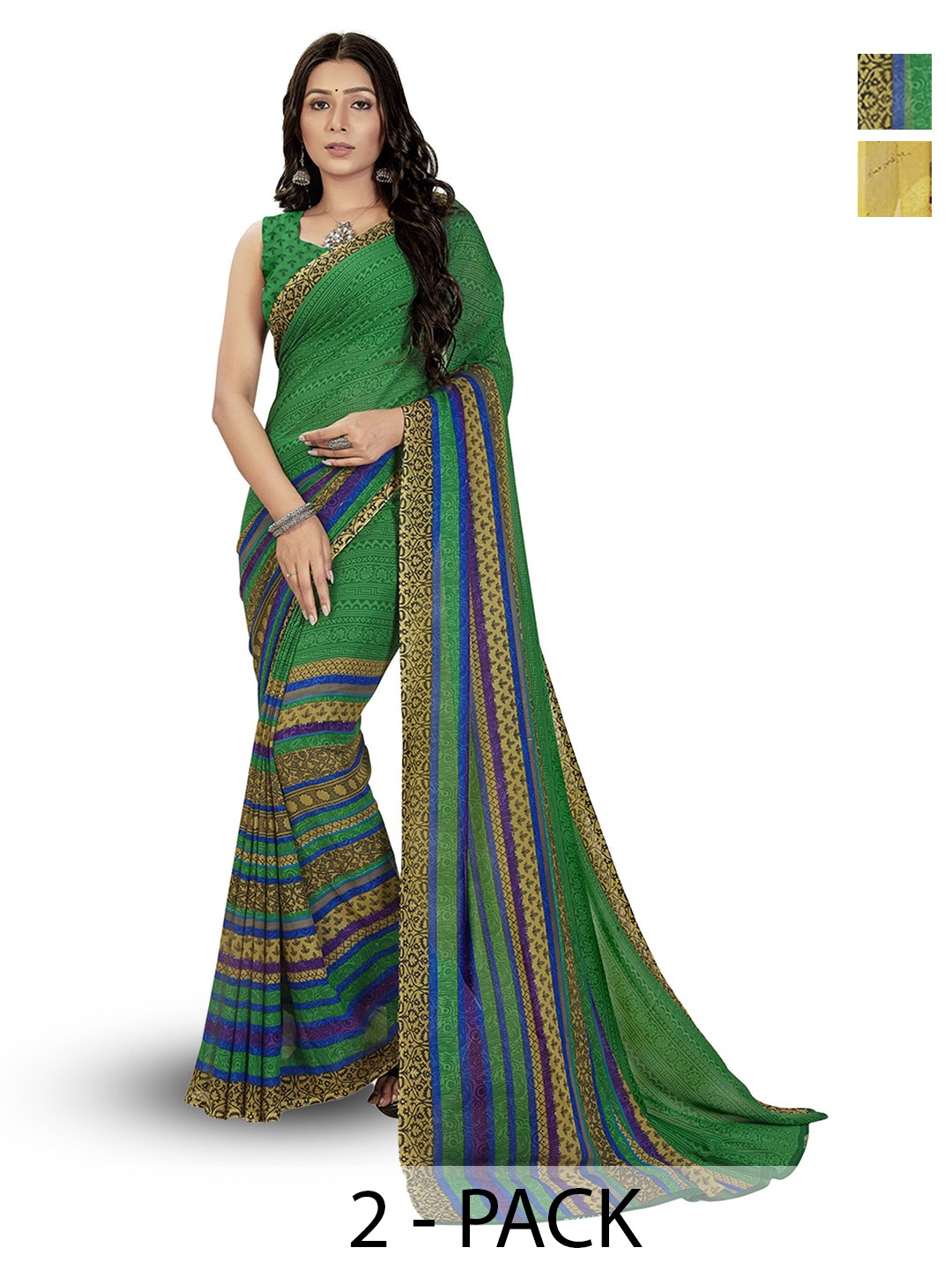 

ANAND SAREES Ethnic Motifs Floral Saree, Yellow