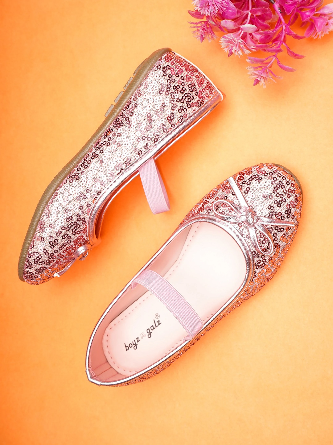 

BOYZ N GALZ Girls Embellished Round Toe Ballerinas, Pink