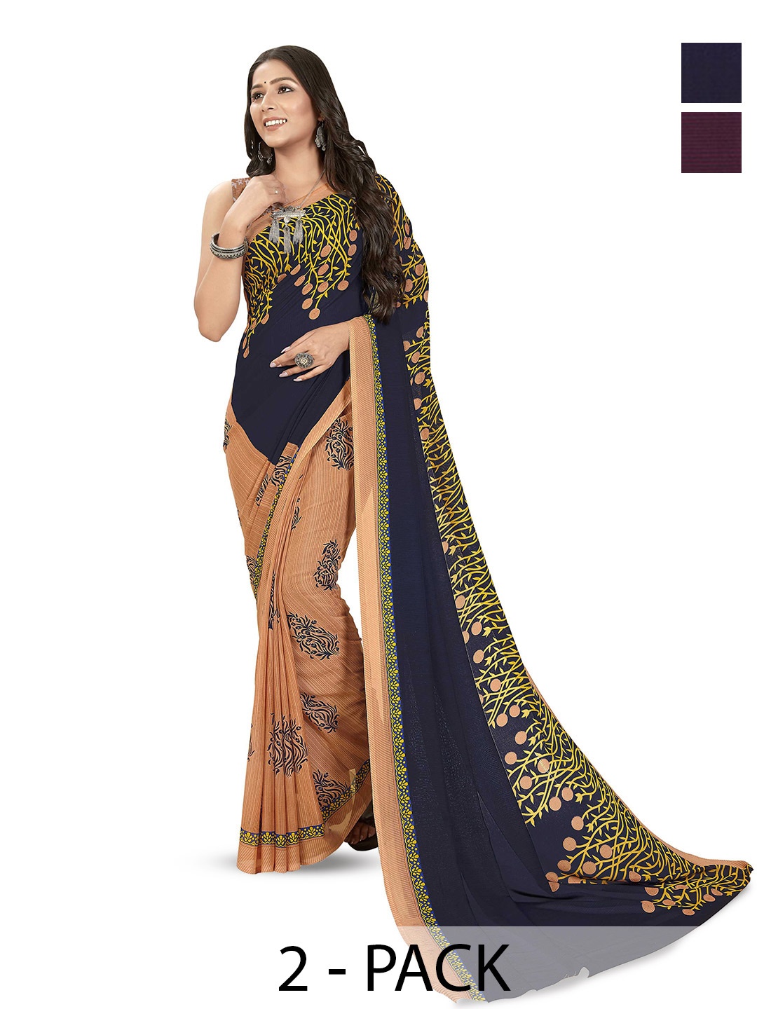 

ANAND SAREES Floral printed Saree, Green