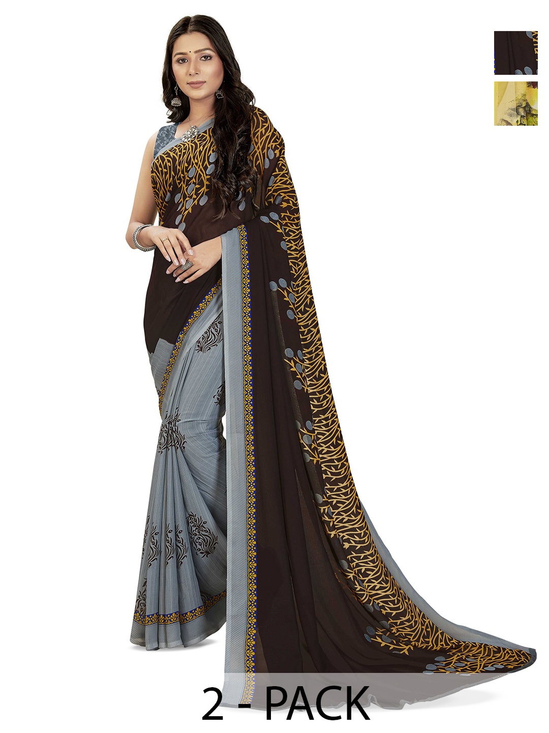 

ANAND SAREES Ethnic Motifs printed Saree, Yellow