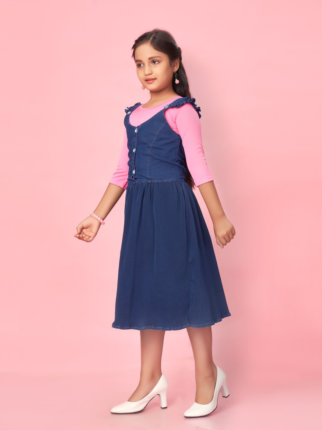 

BAESD Girls T-shirt with Dungarees, Navy blue