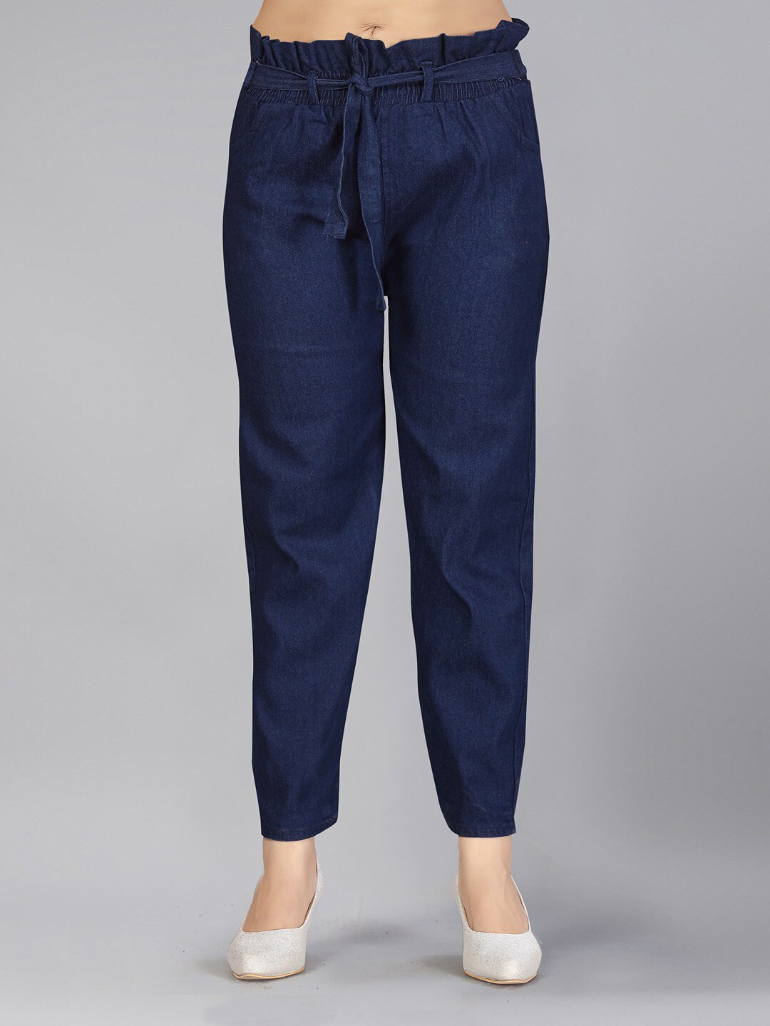 

BAESD Girls Straight Fit Mid-Rise Clean Look Cotton Jeans, Navy blue