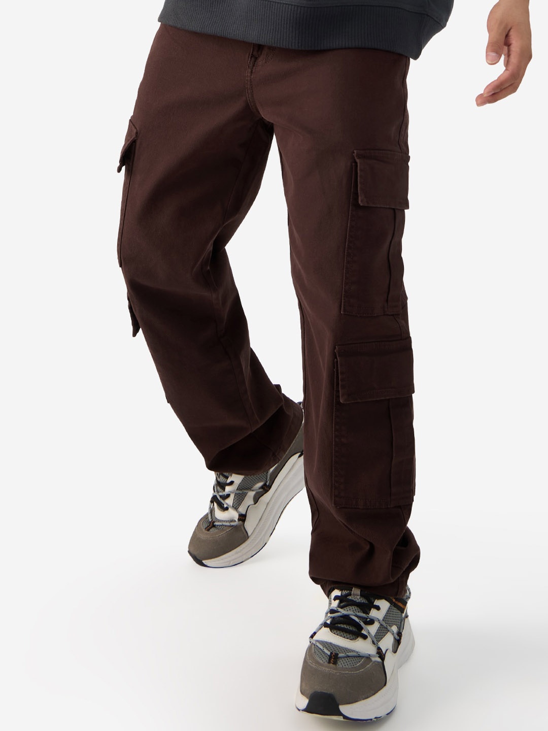 

The Souled Store Brown Men Mid-Rise Straight Fit Pure Cotton Stretchable Jeans