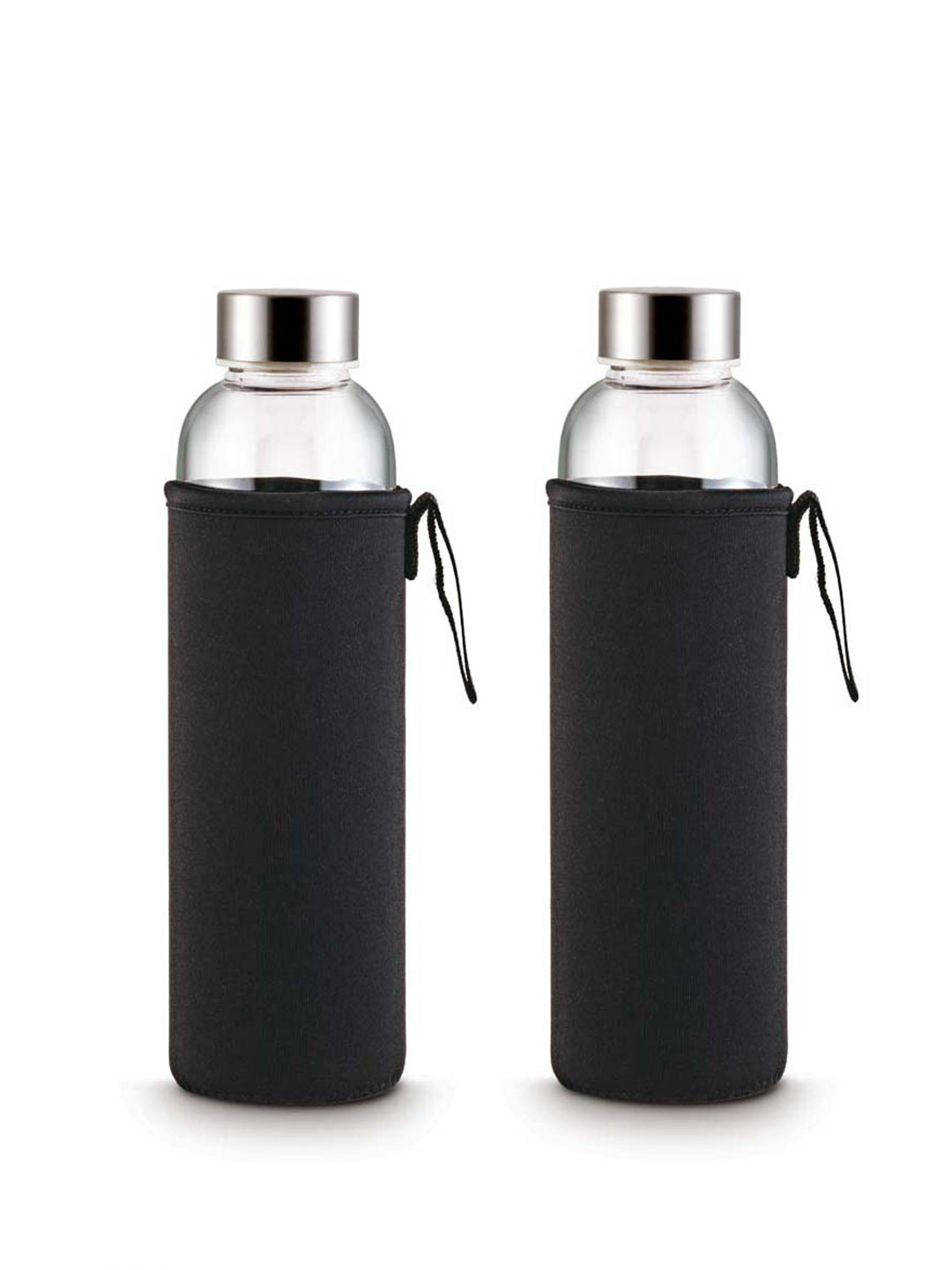 

Freelance Black Set of 2 Glass Solid Double Wall Vacuum Water Bottle 610 ml