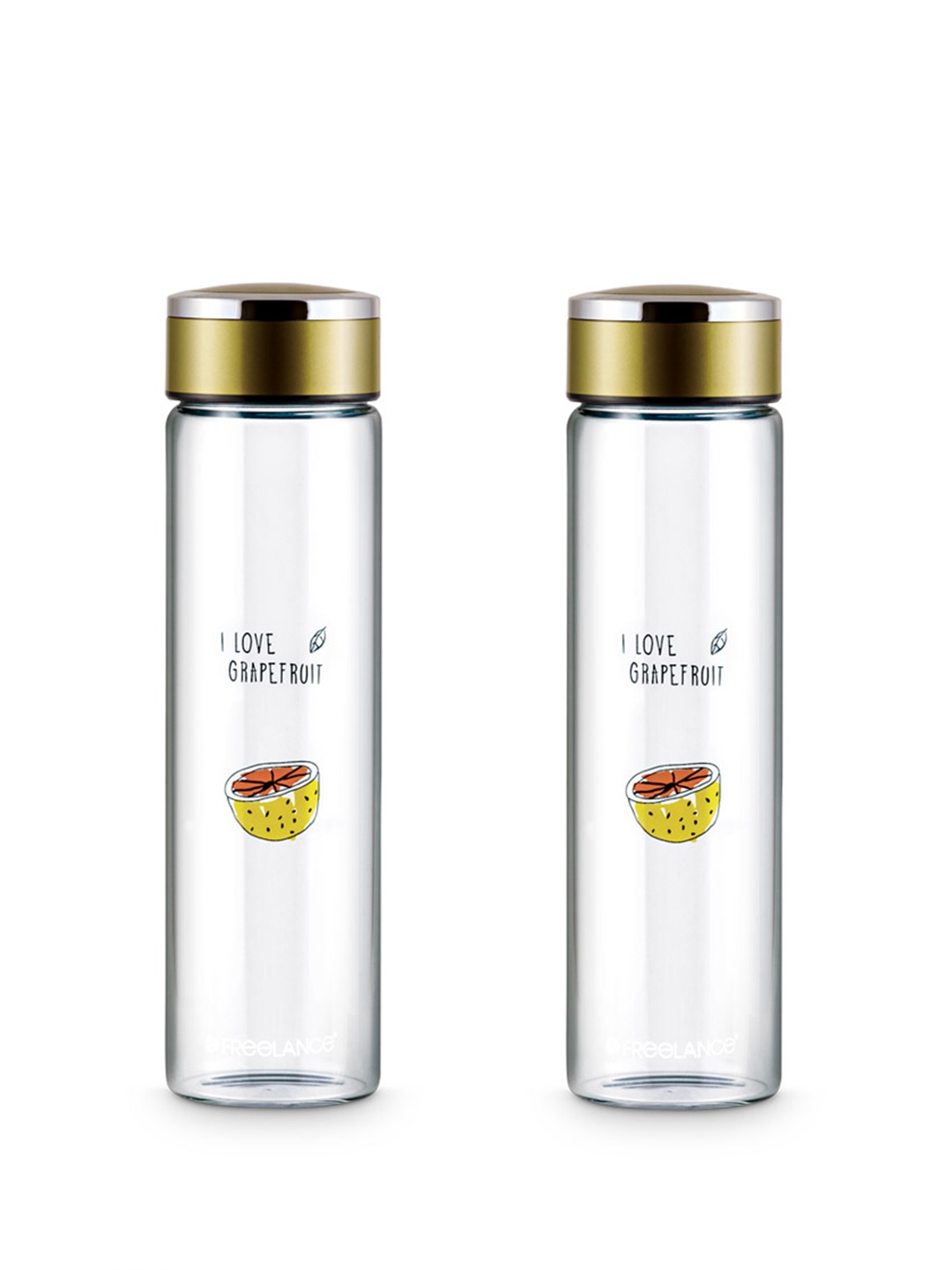 

Freelance Yellow 2 Pieces Glass Double Wall Vacuum Water Bottle 600 ml