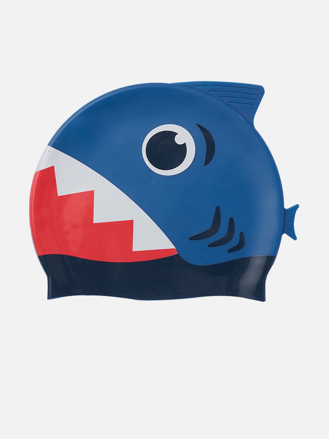 

Little Surprise Box LLP Printed Water Resistant Shark 3d Silicone Swimming Cap, Blue