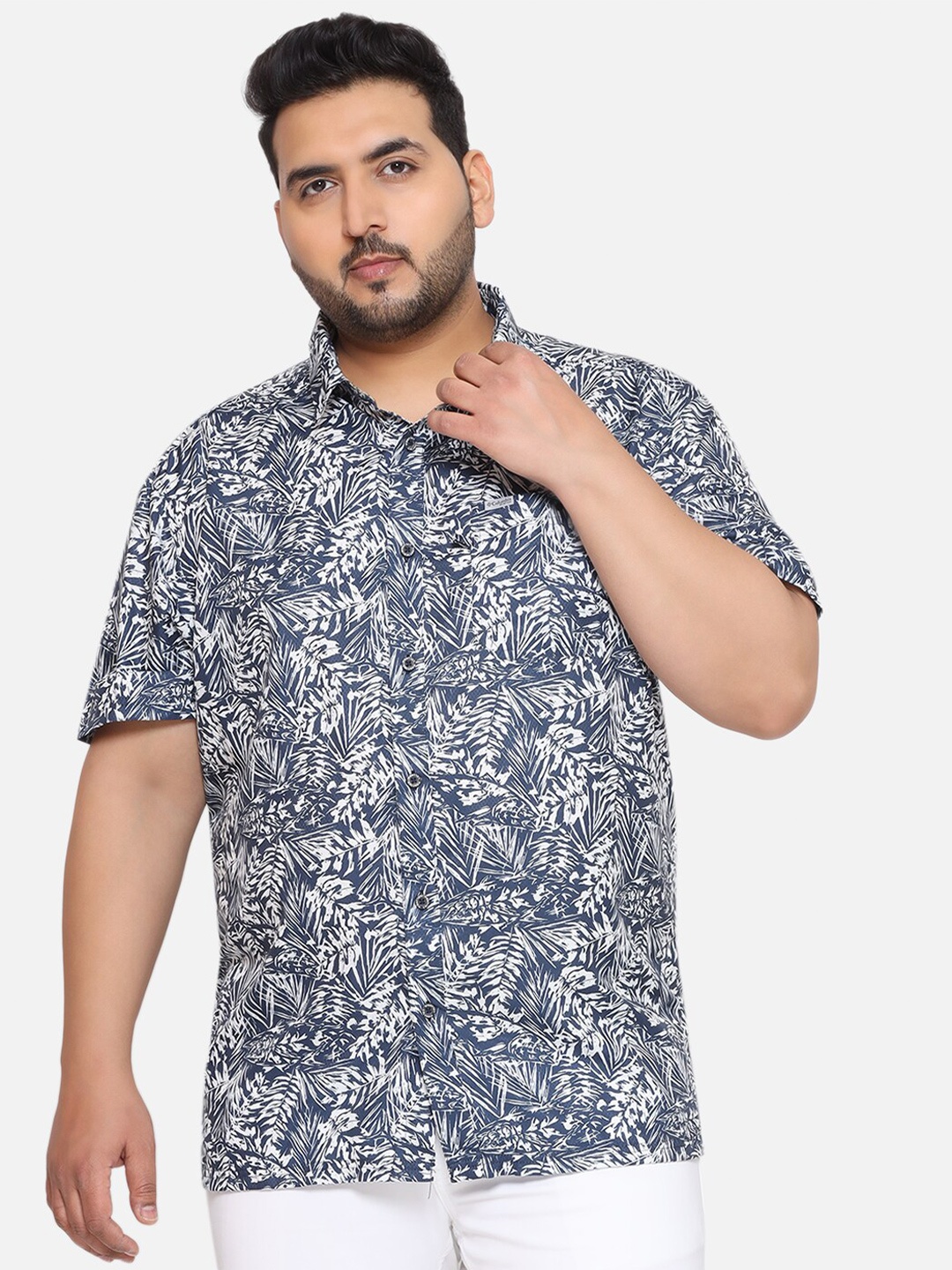 

Santonio Classic Floral Printed Casual Shirt, Blue