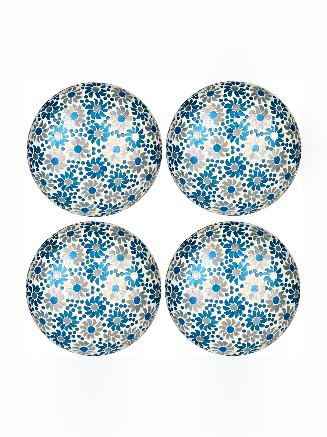 

1ST TIME Blue & White 4 Pieces Textured Glass Ceiling Lamp