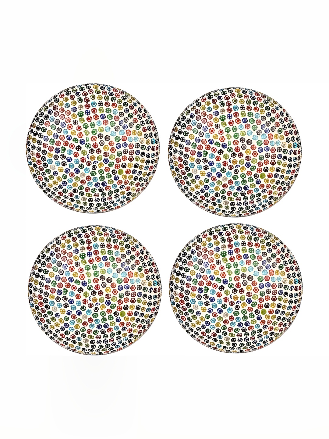 

1ST TIME White & Blue 4 Pieces Printed Glass Contemporary Ceiling Lamps