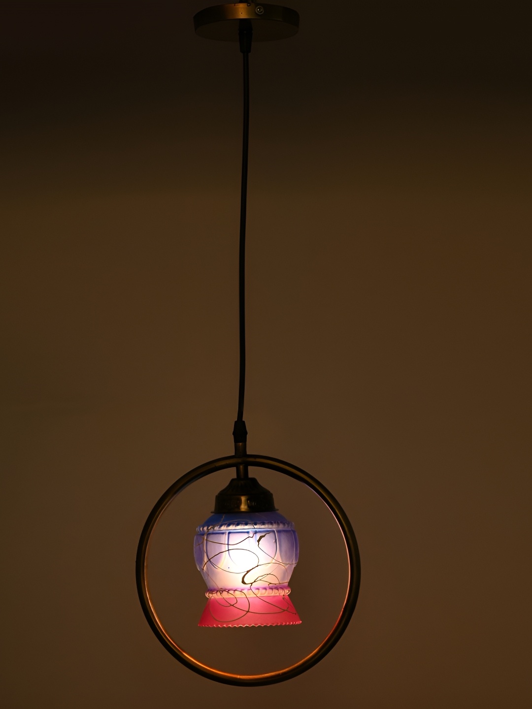 

1ST TIME Pink & Blue Textured Glass Ceiling Lamp