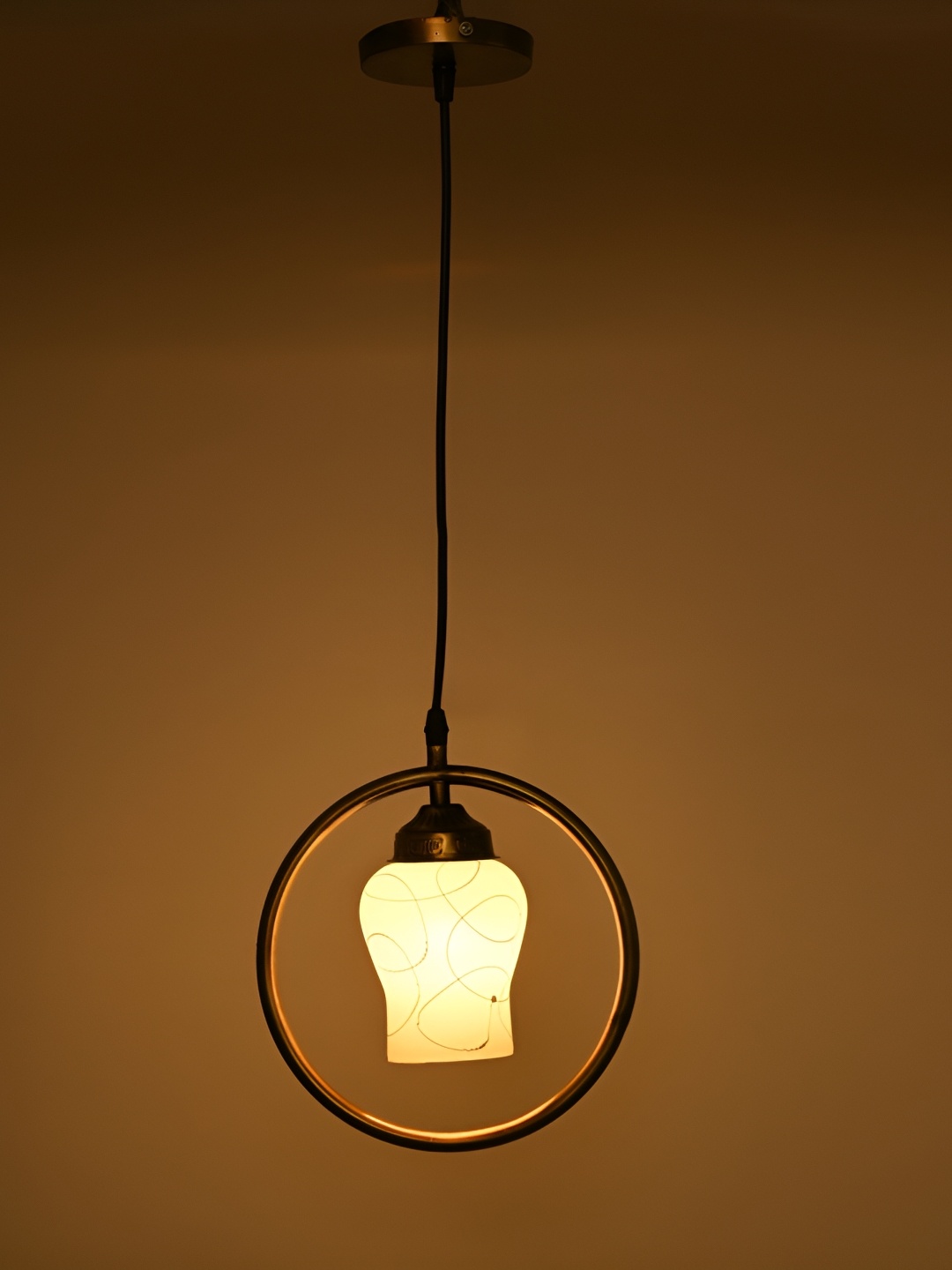 

1ST TIME White & Brown Glass Contemporary Ceiling Lamp