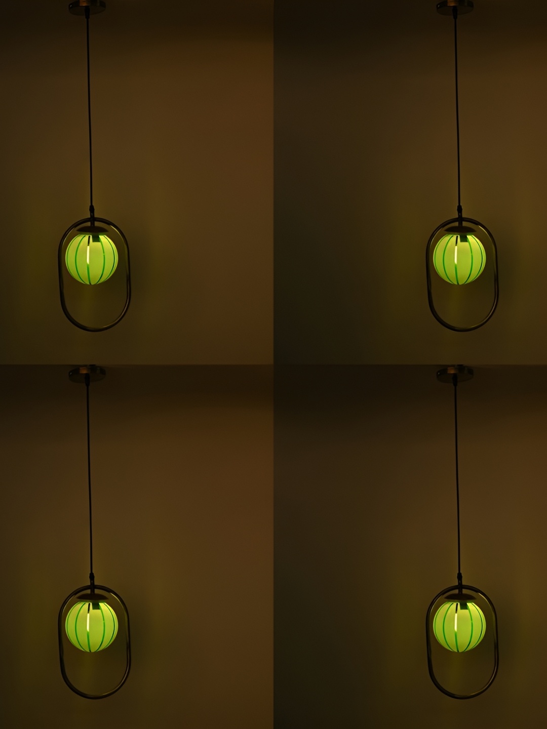 

1ST TIME Grey & Green 4 PIeces Printed Glass Contemporary Ceiling Lamp