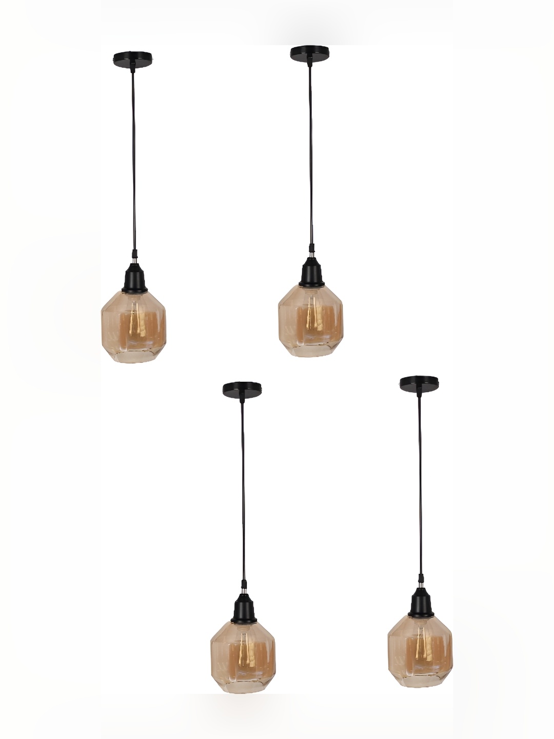 

1ST TIME Black & Brown 4 Pcs Glass Ceiling Lamps