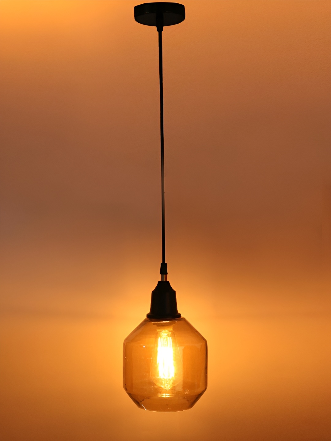 1ST TIME Gold-Toned Glass Contemporary Abstract Shaped Ceiling Lamp