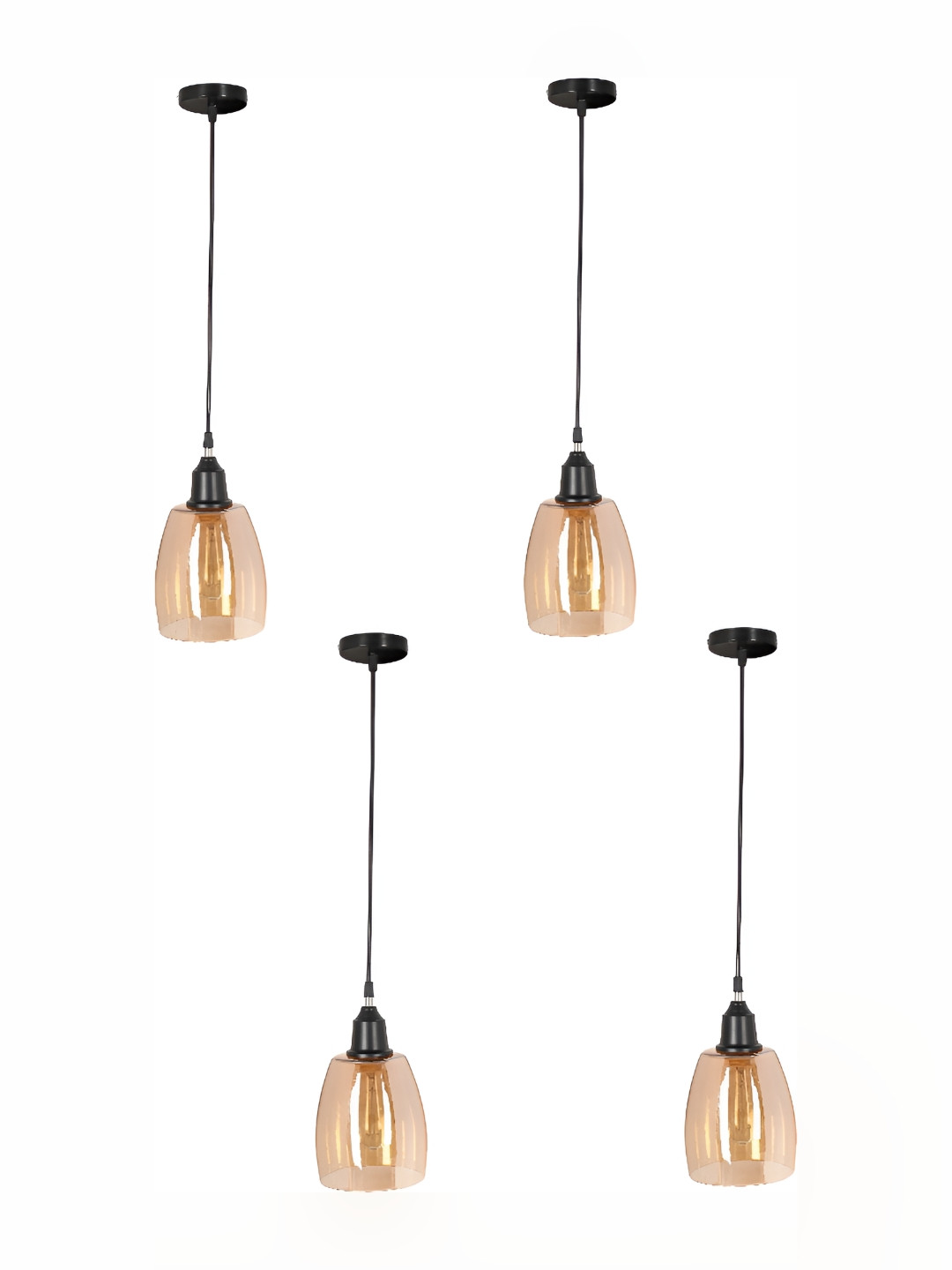 

1ST TIME Gold-Toned 4 Pieces Glass Traditional Ceiling Lamp