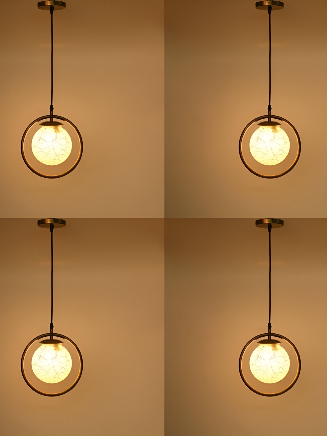 1ST TIME White 4 Pieces Glass Spherical Ceiling Lamps