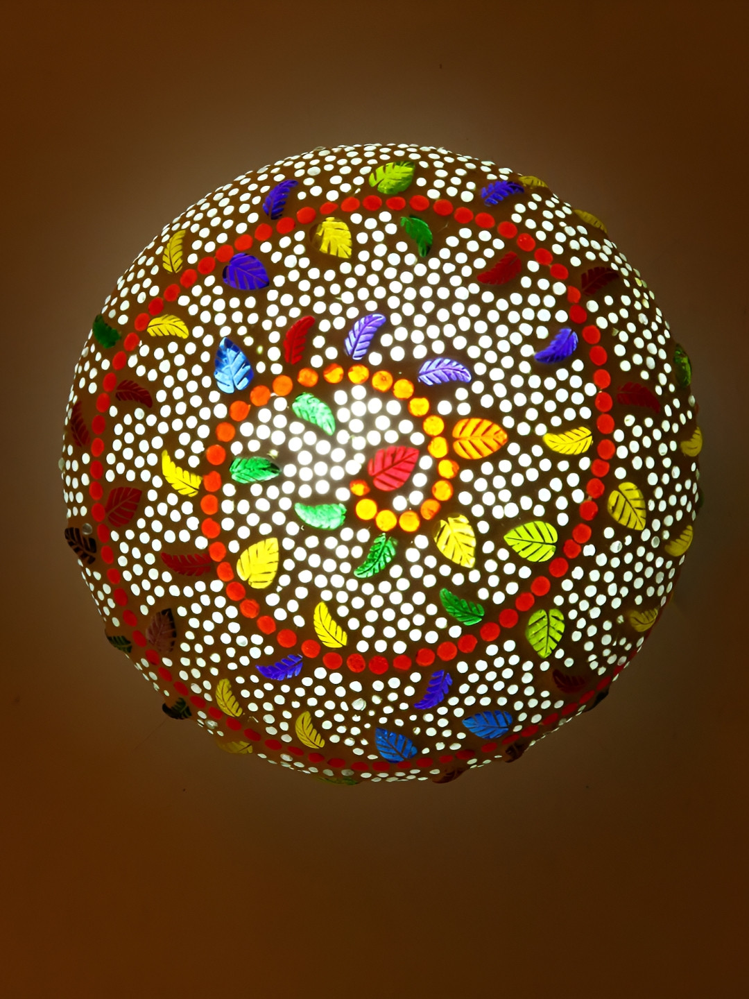 

1ST TIME White & Red Textured Glass Ceiling Lamp