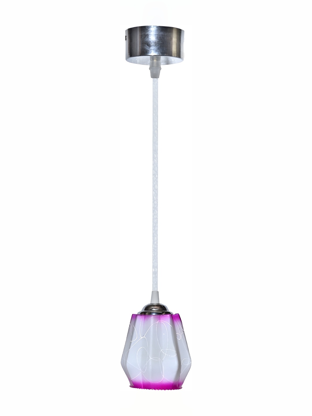 

1ST TIME White & Pink Printed Glass Contemporary Ceiling Lamp