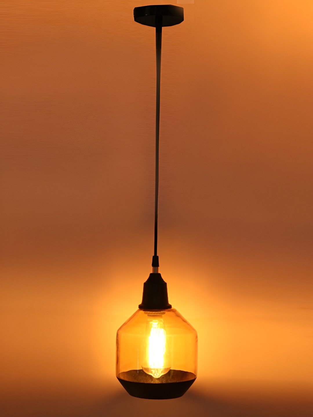 

1ST TIME Gold-Toned Glass Contemporary Ceiling Lamp