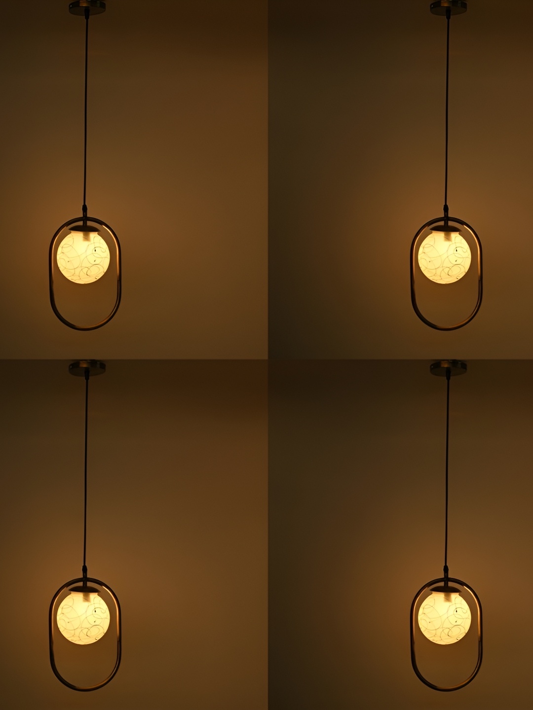 

1ST TIME White 4 Pcs Glass Traditional Ceiling Lamp